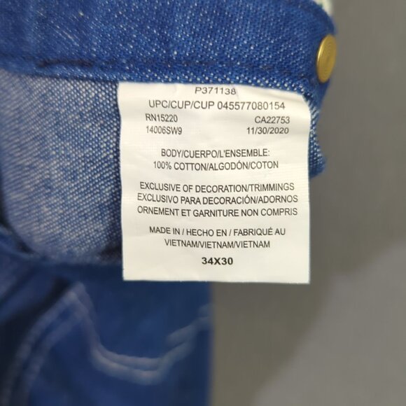 Liberty Denim Bib Overalls Men's 34x30 Blue Carpenter Loop Uneven Inseam Length - Picture 11 of 14